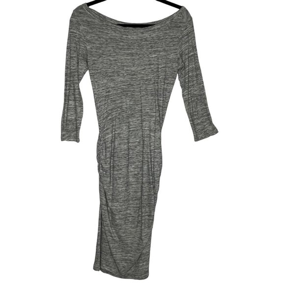 James Perse Gray Melange Short Casual Boat Neck Dress Skinny Heathered Size 0 - Picture 9 of 11
